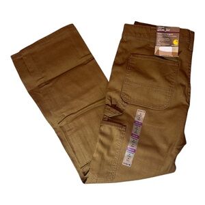 Carhartt 100723 211 Brown Women's Slim Fit Double Front Dungaree 8 Short